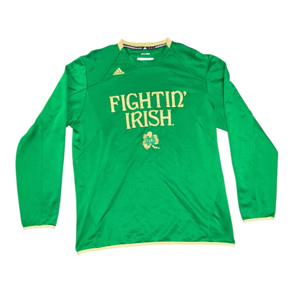 Adidas Notre Dame Fighting Irish ClimaLite Shirt Green L Large